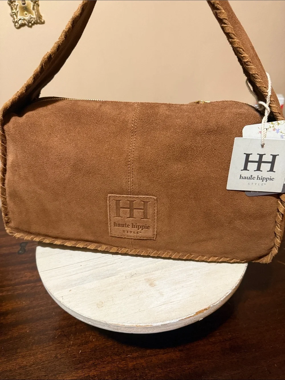 Haute Hippie Brown Suede Hobo Bag